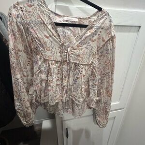 Olivaceous Cream Floral Blouse
